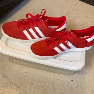 Adidas red sneakers